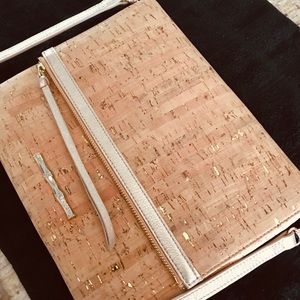 Elaine Turner Cork Crossbody Bag with Gold Accents